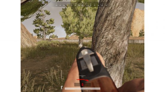 PUBG screenshot of someone leaning in a first-person view