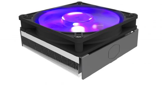 CPU cooler with purple fan