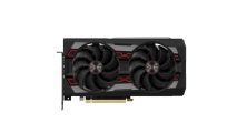 PC gaming graphics card in red and black