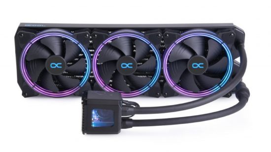 3 fan PC graphics card on white background