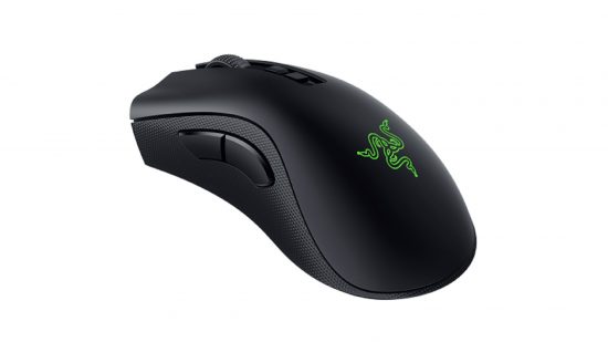 Razer Deathadder gaming mouse on white background