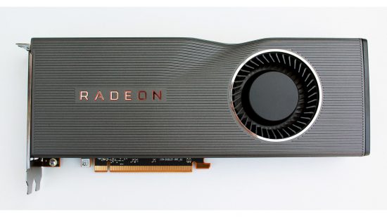An AMD Radeon RX 5700 XT graphics card