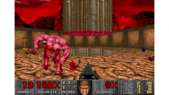 A screenshot from FPS game DOOM