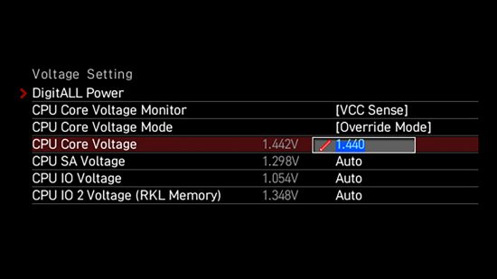 Adjusting CPU vcore in motherboard EFI