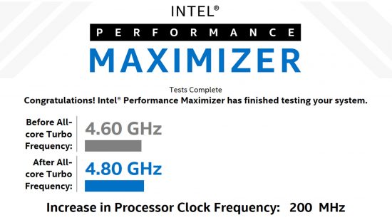 Intel Performance Maximizer screenshot