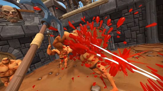 A screenshot of the stupendous violence found in Gorn