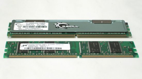 Two RAM modules on white background