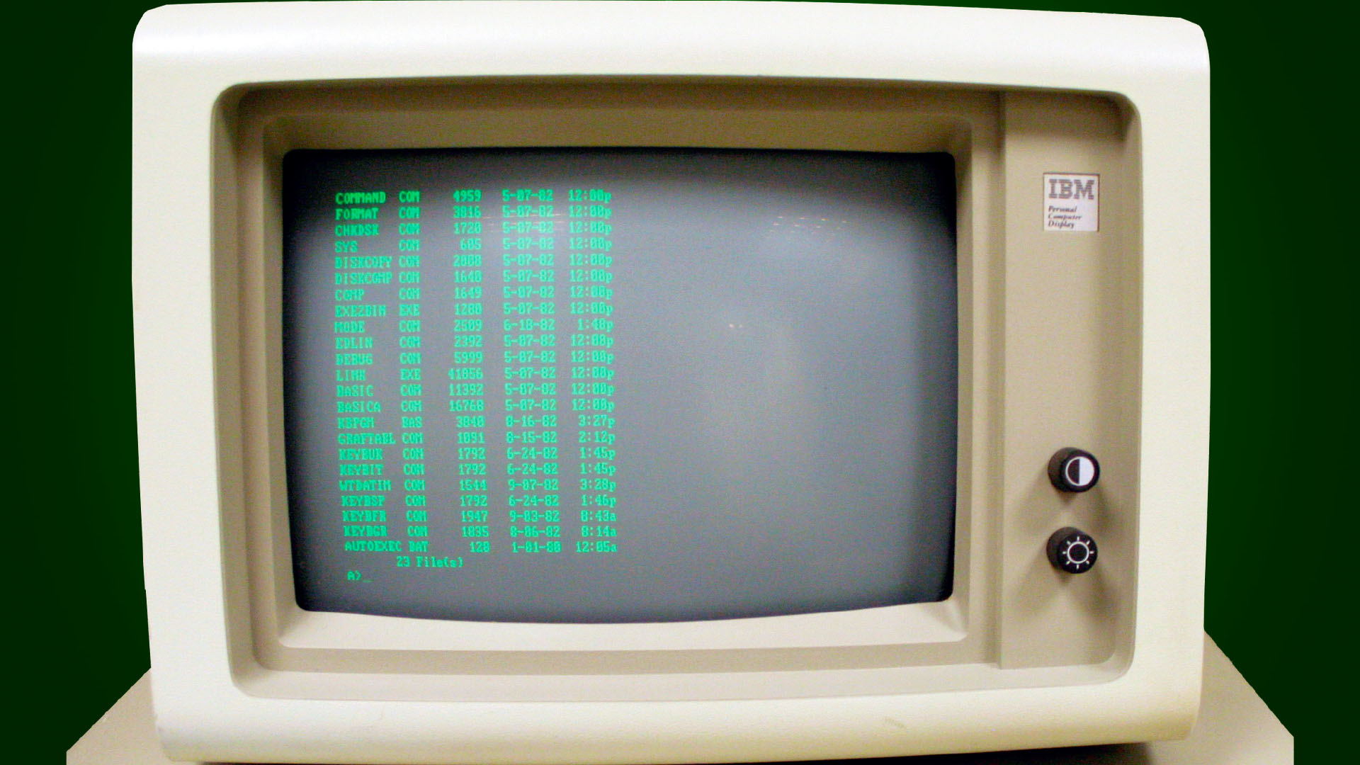 IBM PC 5150 running DOS 1.0