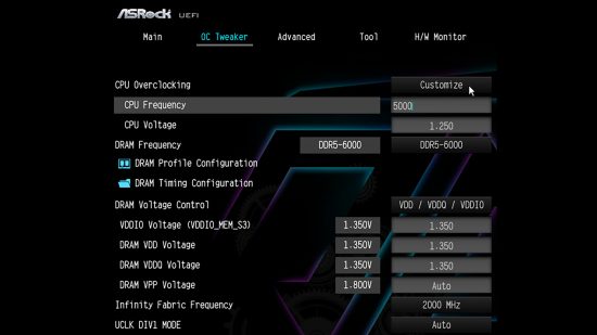 AMD Ryzen 7 7700X manual overclock