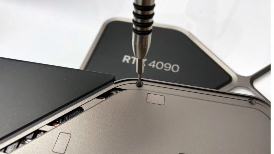 Removing Torx screws from a GeForce RTX 4090 Founders Edition cooler