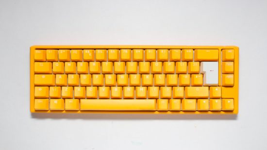 The Ducky One 3 SF mechanical gaming keyboard, in its yellow colour scheme