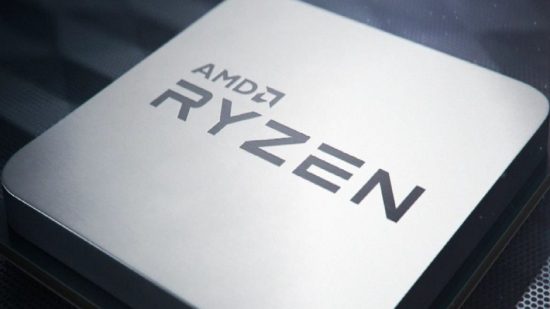 AMD Ryzen CPU on black background