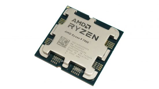 Angled view of AMD Ryzen 9 7900 top