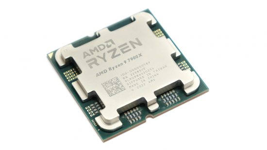 Angled view of AMD Ryzen 9 7900X top