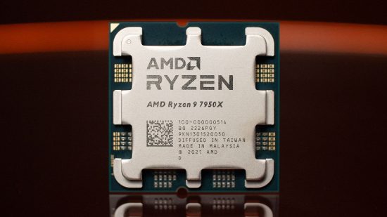 Top down view of AMD Ryzen 9 7950X top