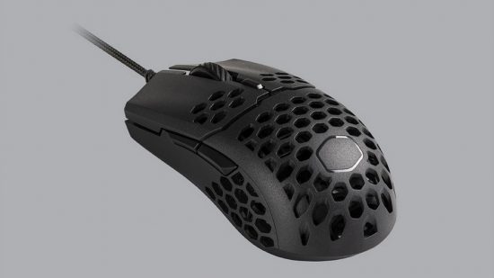 Gaming mouse on grey background