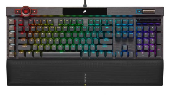 Corsair K100 RGB keyboard top down view