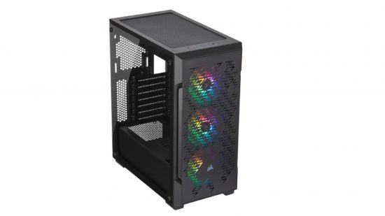 PC gaming case with three LED fans