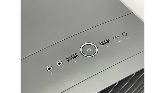 A close of up the USB ports found on the Fractal Design Torrent RGB TG