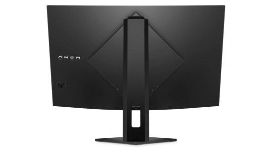 The back of the HP Omen 27c gaming monitor