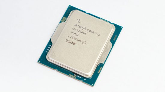 Angled view of Intel Core i5-13600K top