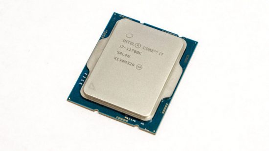 Intel Core i7 12700k on white background