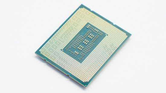 Angled view of Intel Core i9 13900K underside pins