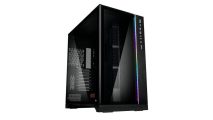 PC gaming case with glass panels