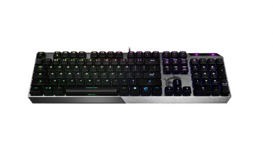 Gaming keyboard on white background
