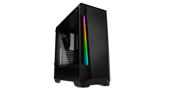 PC gaming case with glass side and LEDs