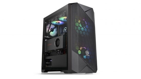 Large PC gaming case with LEDs and fans