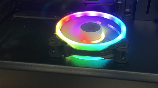 120mm fan on a PC case PSU cover