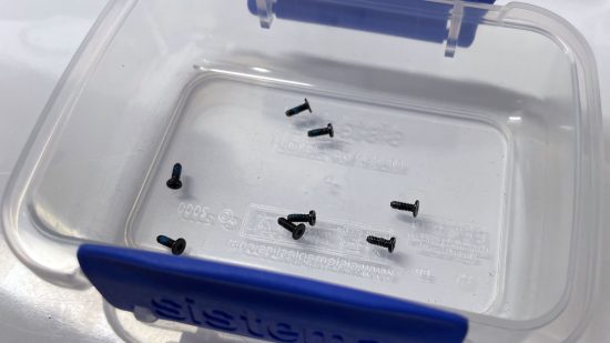 GPU screws in a plastic container