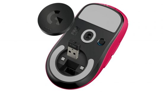 Logitech G Pro X Superlight gaming mouse in magenta