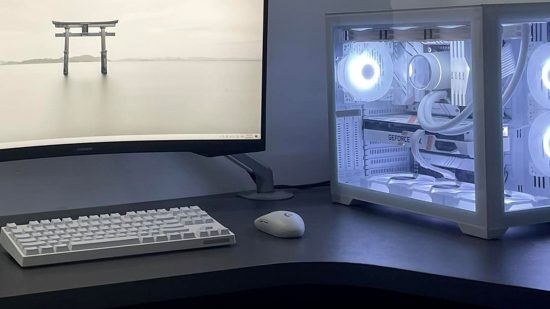Cleanest white PC build and desk setup ever