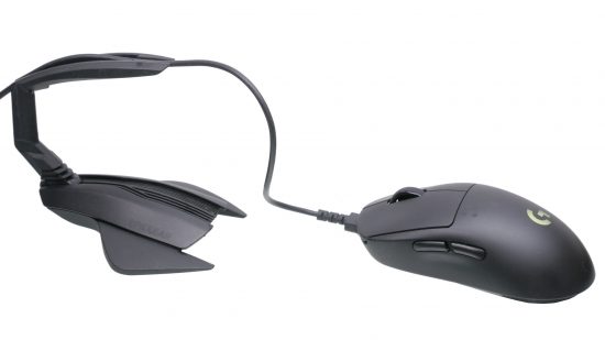 Logitech G Pro Wireless with cable attached to mouse bungie