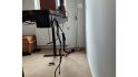 PVC pipe standing desk cable tidying solution 01