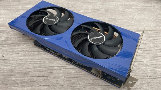 Vinyl wrapped blue graphics card