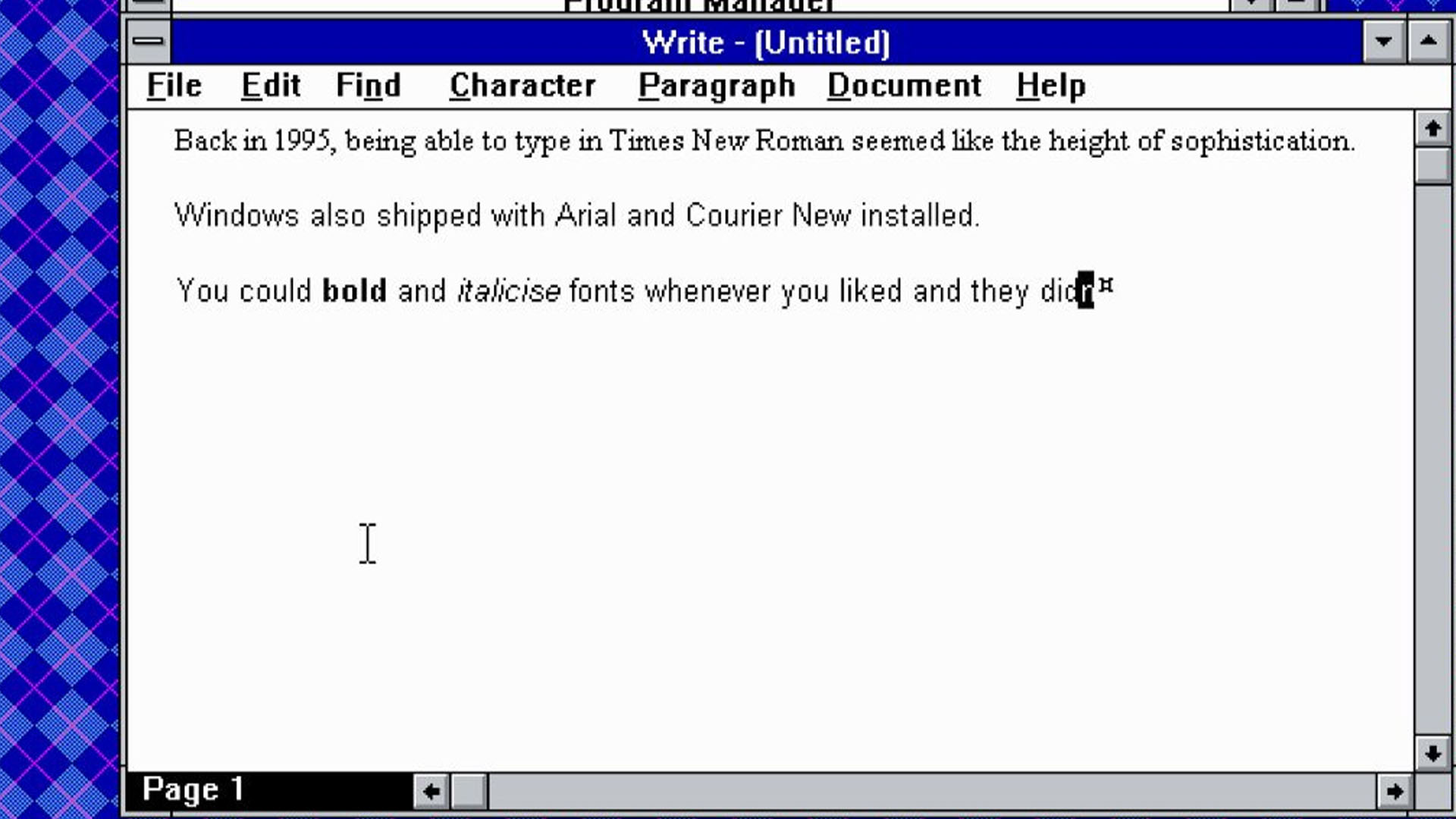Windows 3.1 TrueType fonts