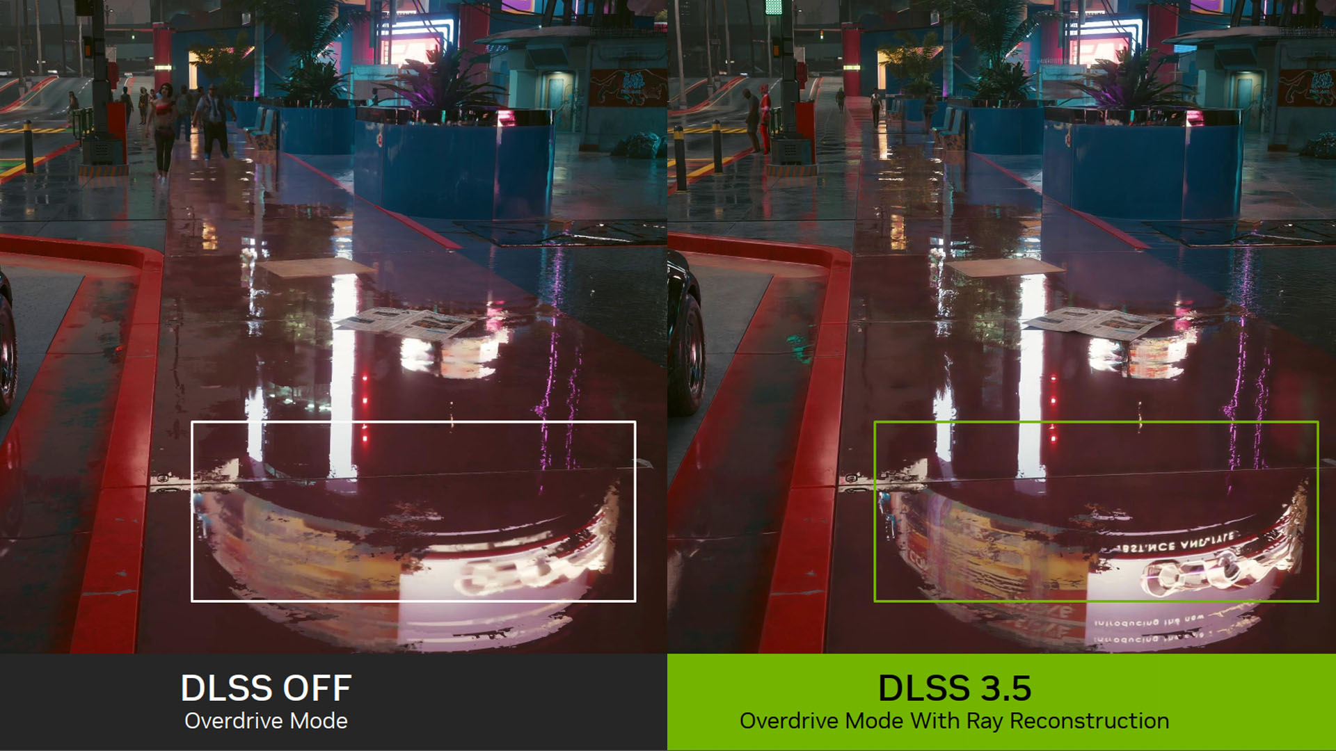 NVidia DLSS 3.5 vs no DLSS reflections