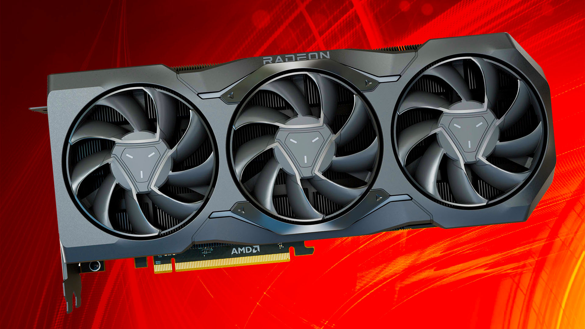 Best graphics card: AMD Radeon RX 7900 XTX on red background