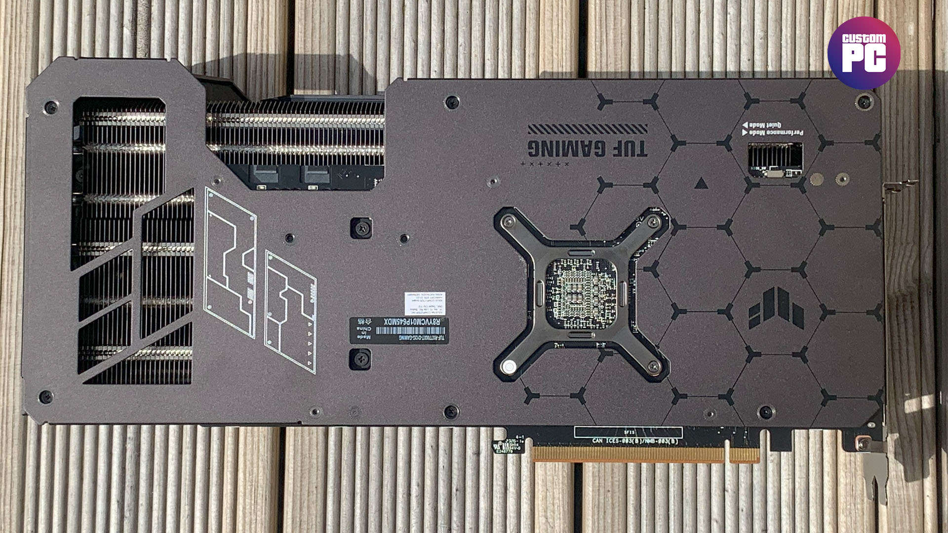 AMD Radeon RX 7700 XT review: Asus TUF OC graphics card backplate
