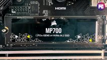 Corsair MP700 SSD installed in a motherboard