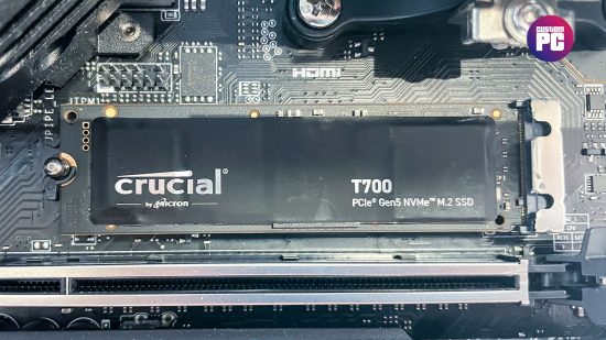 Crucial T700 review: PCIe 5 SSD installed in motherboard M.2 slot