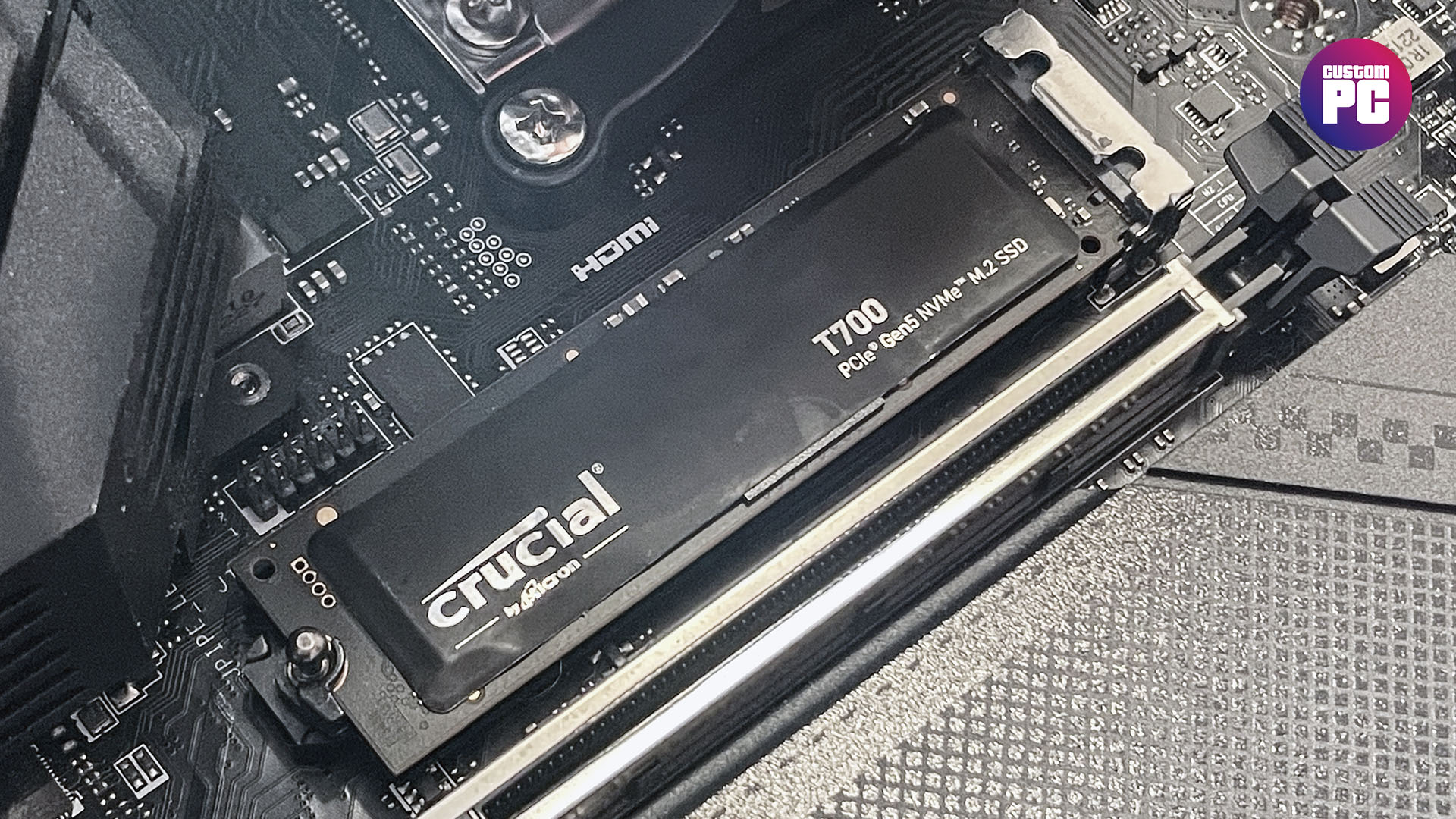 Crucial T700 review: PCIe 5 SSD installed in motherboard