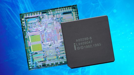 Intel 286 die and chip
