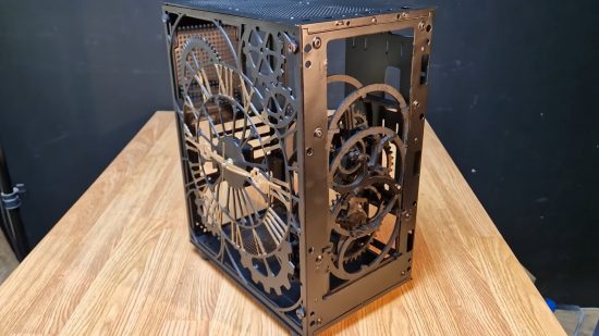 An in progress shot of the time keeper case mod before it is completed