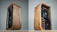 Stunning wood PC mixes walnut and brass to create an iconic design
