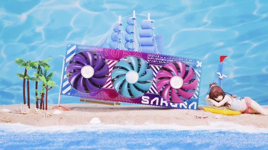 Yeston graphics card on a beach model