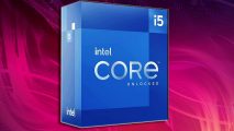 Intel Core i5 14400 specs leak: an Intel Core i5 box appears against a magenta background.